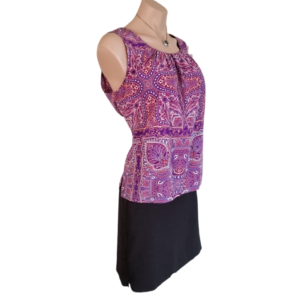 Chicos top $55 Retail, Pink satin sleeveless, sz Med/ Chicos sz 0, FINAL PRICE! - Picture 10 of 12